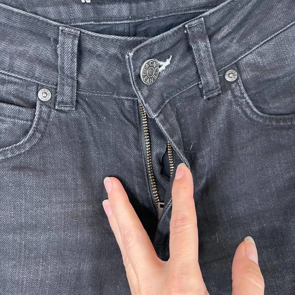 Acne Jeans Women High Rise‎ Straight Leg Denim Jeans Raw Hem Black 27 Core - Picture 5 of 13